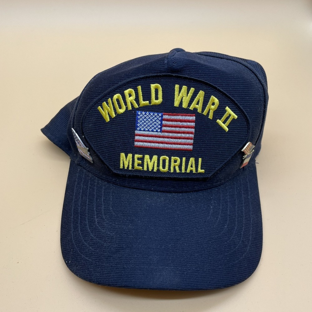 World War II Memorial US‎ Flag Embroidered Hat With Pins